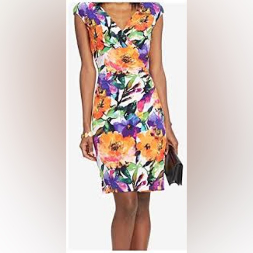 NwT; Lauren Ralph Lauren Wrap Knee Length  via Floral Multicolor💥